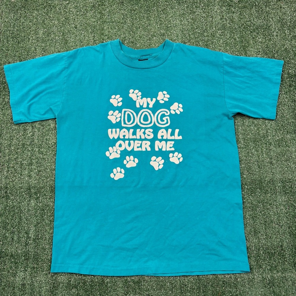 Vintage 90s Platinum Plus My Dog Walks All Over Me T-shirt